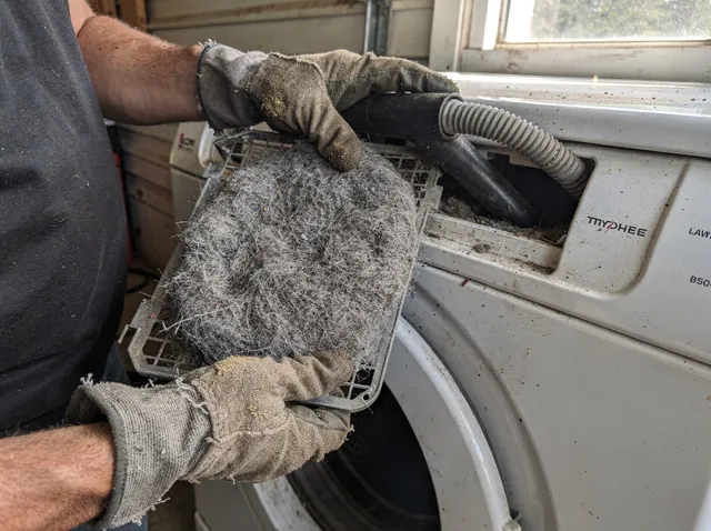 Cleaning Dryer Lint Trap in Somers