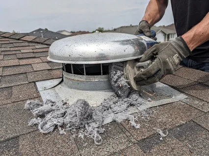 Cleaning Dryer Vent On Roof in Somers