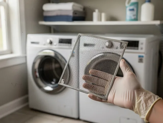 Somers Dryer Vent Cleaning specialist performing detailed lint trap cleaning service in Somers